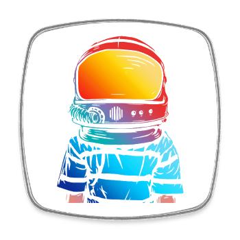 Astronaut Dream Gift for Kids - Square fridge magnet - white - Front