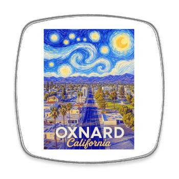 Sternennacht in Oxnard, Kalifornien - Viereckiger Kühlschrankmagnet - Weiß - Vorne