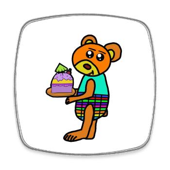 Cake Muffin Bear Teddy Teddy Bear Child - Square fridge magnet - white - Front