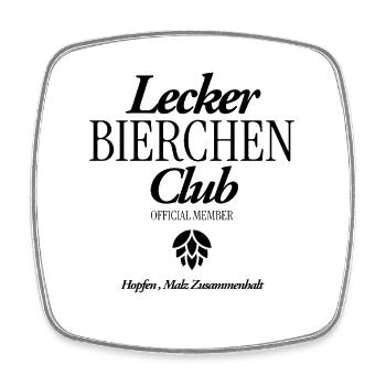 Lecker Bierchen Club - Viereckiger Kühlschrankmagnet - Weiß - Vorne
