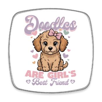 Goldendoodle Dog Breed - Square fridge magnet - white - Front