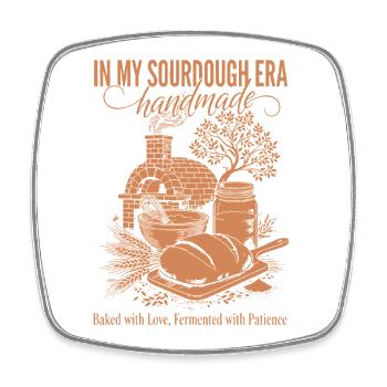 Sauerteig In My Sourdough Era Handgebackenes Brot - Viereckiger Kühlschrankmagnet - Weiß - Vorne