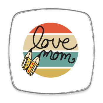 love mom  - Viereckiger Kühlschrankmagnet - Weiß - Vorne