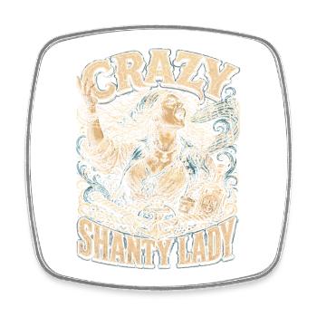 Shanty Chor Seemannslieder Crazy Shanty Lady - Viereckiger Kühlschrankmagnet - Weiß - Vorne