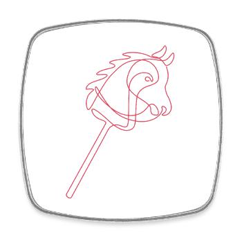 Hobby Horsing | Reiten | Sport | Geschenk - Viereckiger Kühlschrankmagnet - Weiß - Vorne