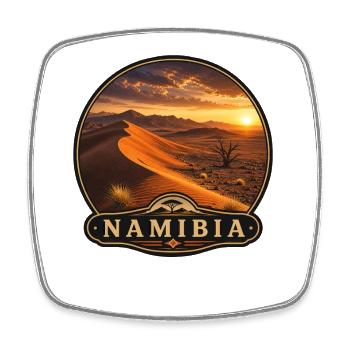Namibia Desert Africa Vintage Landscape Holiday - Square fridge magnet - white - Front