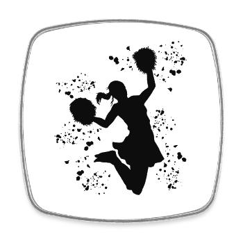 Cheerpom pom girls Mom Cheerleading - Magnet carré - blanc - Devant