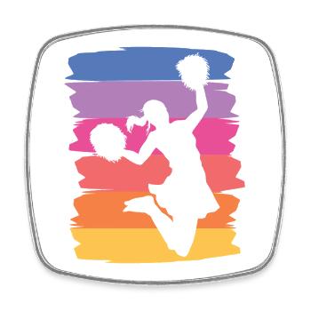 Cheerleader Cheer Mom Cheerleading - Square fridge magnet - white - Front