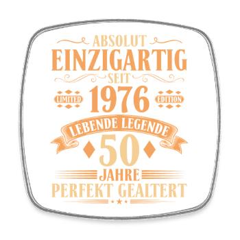 Einzigartig seit 1976 - 50. Geburtstag Vintage - Viereckiger Kühlschrankmagnet - Weiß - Vorne
