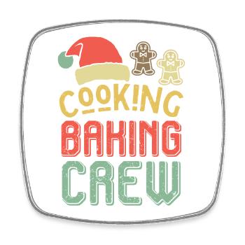 Weihnachts-Backcrew – Cooking Baking Crew - Viereckiger Kühlschrankmagnet - Weiß - Vorne