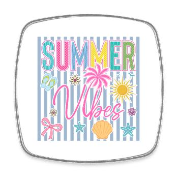 Summer Vibes Palm Trees Beach Holiday Gift - Square fridge magnet - white - Front
