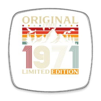 Cadeau du 55e anniversaire Original mai 1971 - Magnet carré - blanc - Devant