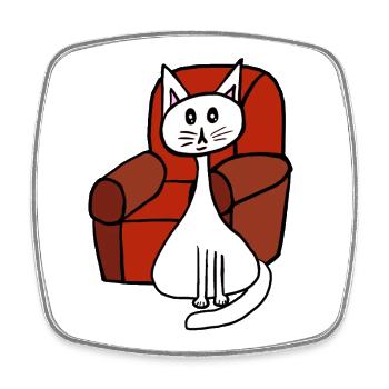 Feierabend Katze Katzen Haustiere 80er  - Viereckiger Kühlschrankmagnet - Weiß - Vorne