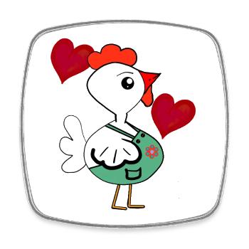 Gardener Chicken Heart Gardening Chickens Child - Square fridge magnet - white - Front