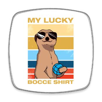 My lucky bocce petanque boules player - Square fridge magnet - white - Front