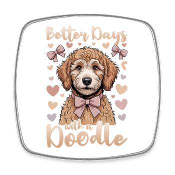 Goldendoodle Dog Breed - Square fridge magnet - white - Front