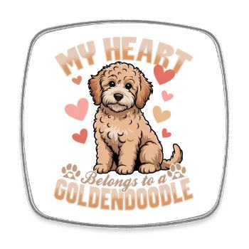 Goldendoodle Dog Breed - Square fridge magnet - white - Front