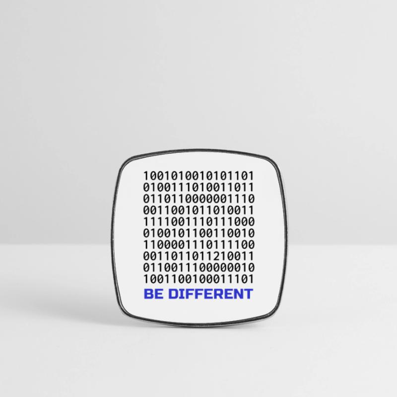 Be Different: Binary Pattern with Message Square fridge magnet