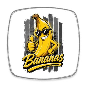 Bananes Cool Drôle Banane avec des lunettes de soleil - Magnet carré - blanc - Devant