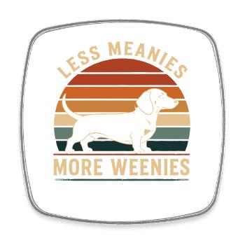 Dachshund Retro Sunset Humor - Square fridge magnet - white - Front