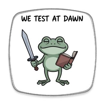 Nous testons à Dawn Frog Knight - Magnet carré - blanc - Devant