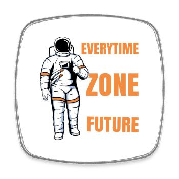 Everytime Zone Future Astronaut Space Graphic - Viereckiger Kühlschrankmagnet - Weiß - Vorne