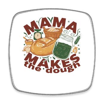 Pain au levain : Maman qui fait la pâte - Magnet carré - blanc - Devant