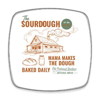 sourdough Bread Baking Baker Sourdough Starter Era - Viereckiger Kühlschrankmagnet - Weiß - Vorne