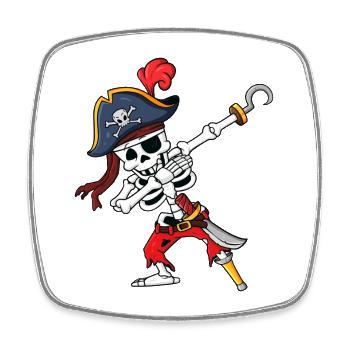 Pirate Skeleton Hook Strike - Square fridge magnet - white - Front