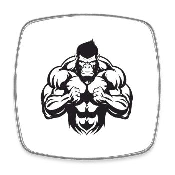 Gorilla Bodybuilding - Viereckiger Kühlschrankmagnet - Weiß - Vorne