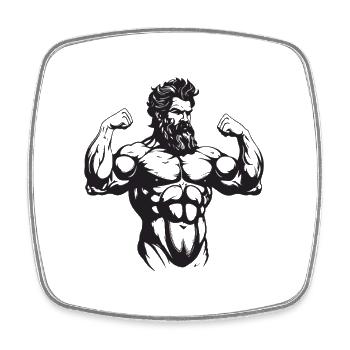 Greek fighter - Square fridge magnet - white - Front