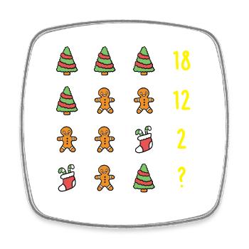 Christmas Puzzle Math Christmas Funny Saying - Square fridge magnet - white - Front