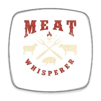 Humour Meat Whisperer BBQ Pitmaster - Magnet carré - blanc - Devant