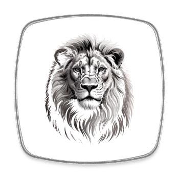 Lion's Head - Square fridge magnet - white - Front