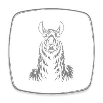 Llama Portrait - Square fridge magnet - white - Front