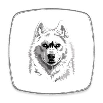 Husky - Viereckiger Kühlschrankmagnet - Weiß - Vorne