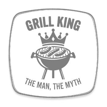 GRILL KING THE MAN THE MYTH Legende - Viereckiger Kühlschrankmagnet - Weiß - Vorne