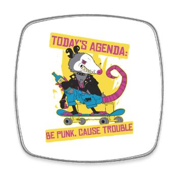 Punk For A Day : Soit punk Cause des Problèmes - Magnet carré - blanc - Devant