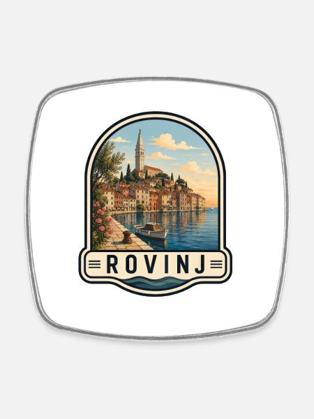 Rovinj Kroatien Altstadt Adriatisches Meer Urlaub - Viereckiger Kühlschrankmagnet - Weiß
