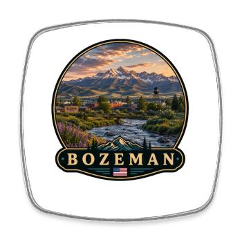 Parc national de Bozeman, Montana, montagnes de voyage - Magnet carré - blanc - Devant