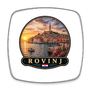 Rovinj Kroatien Küstenstadt Altstadt Urlaub Erinne - Viereckiger Kühlschrankmagnet - Weiß - Vorne