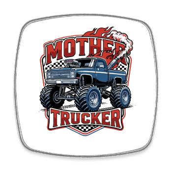 Mother's trucker  Funny Monster Truck Mom - Magnet carré - blanc - Devant