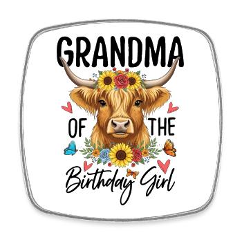 Grandma Of The Birthday Girl - Viereckiger Kühlschrankmagnet - Weiß - Vorne