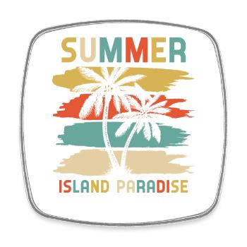 Summer Island Paradise Travel Fever - Square fridge magnet - white - Front