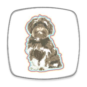 Yorkshire Lover – Cute Pup Art - Square fridge magnet - white - Front