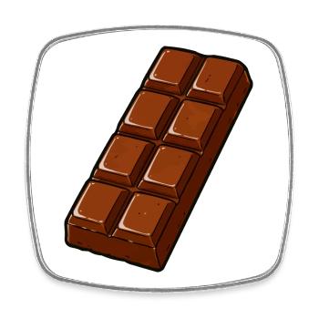 Chocolate Bar Cartoon Retro - Square fridge magnet - white - Front