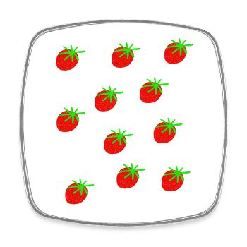 Erdbeeren Erdbeere Erdbeeren Garten  - Viereckiger Kühlschrankmagnet - Weiß - Vorne