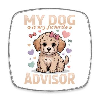 Goldendoodle Dog Breed - Square fridge magnet - white - Front