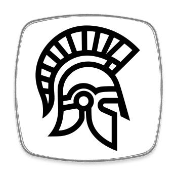 Spartan - Square fridge magnet - white - Front