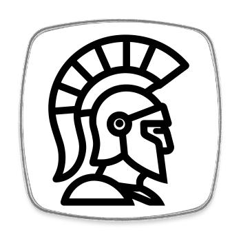 Spartan - Square fridge magnet - white - Front